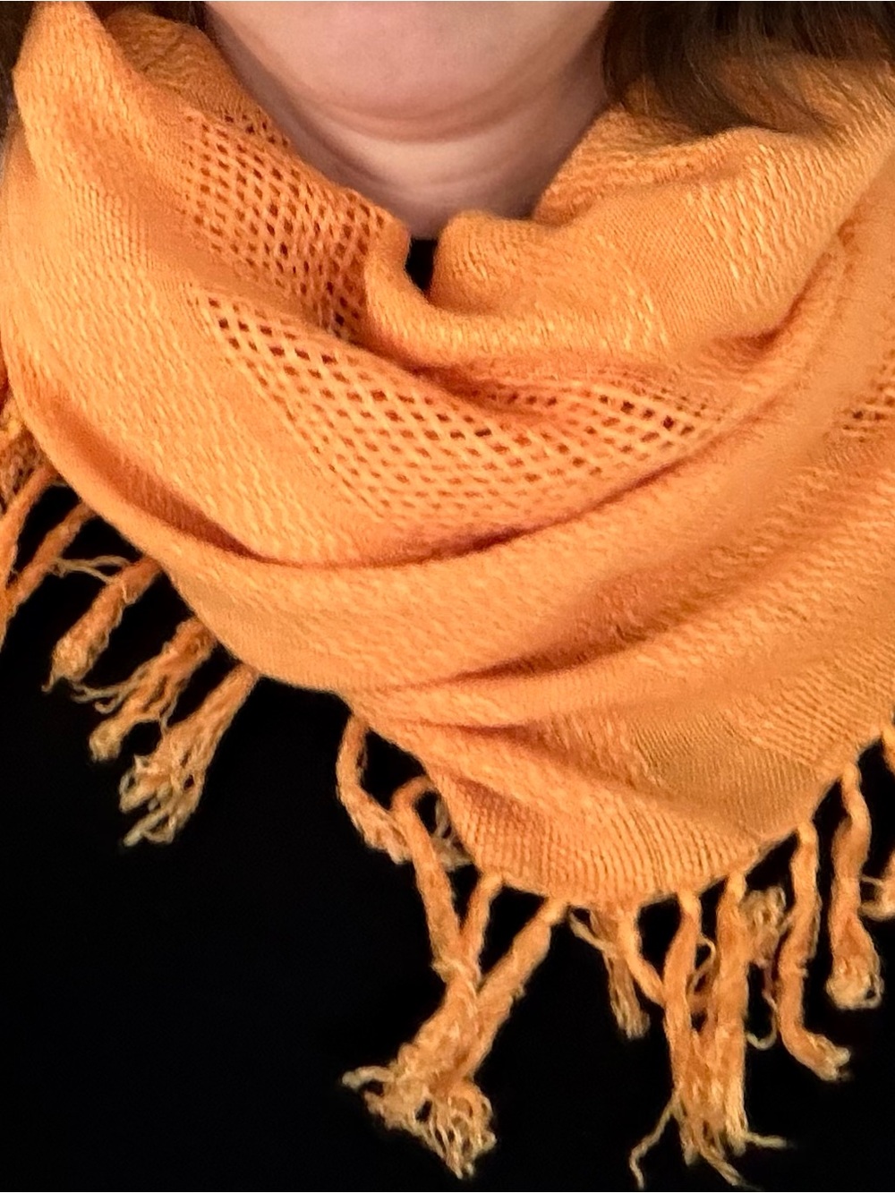 Peach Fringe Women's Scarf